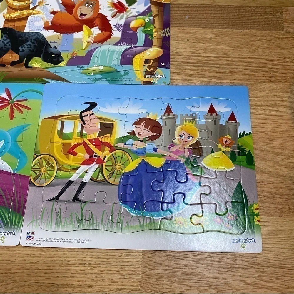 Unicorn Jungle Princess Puzzle Bundle Kids Toy Cinderella Monkey